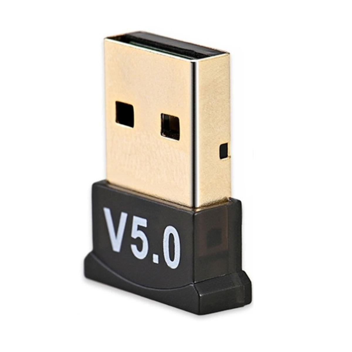USB Bluetooth 5.0 Adapter Wireless Dongle Stereo Receiver Audio for Tv Pc Laptop - Black